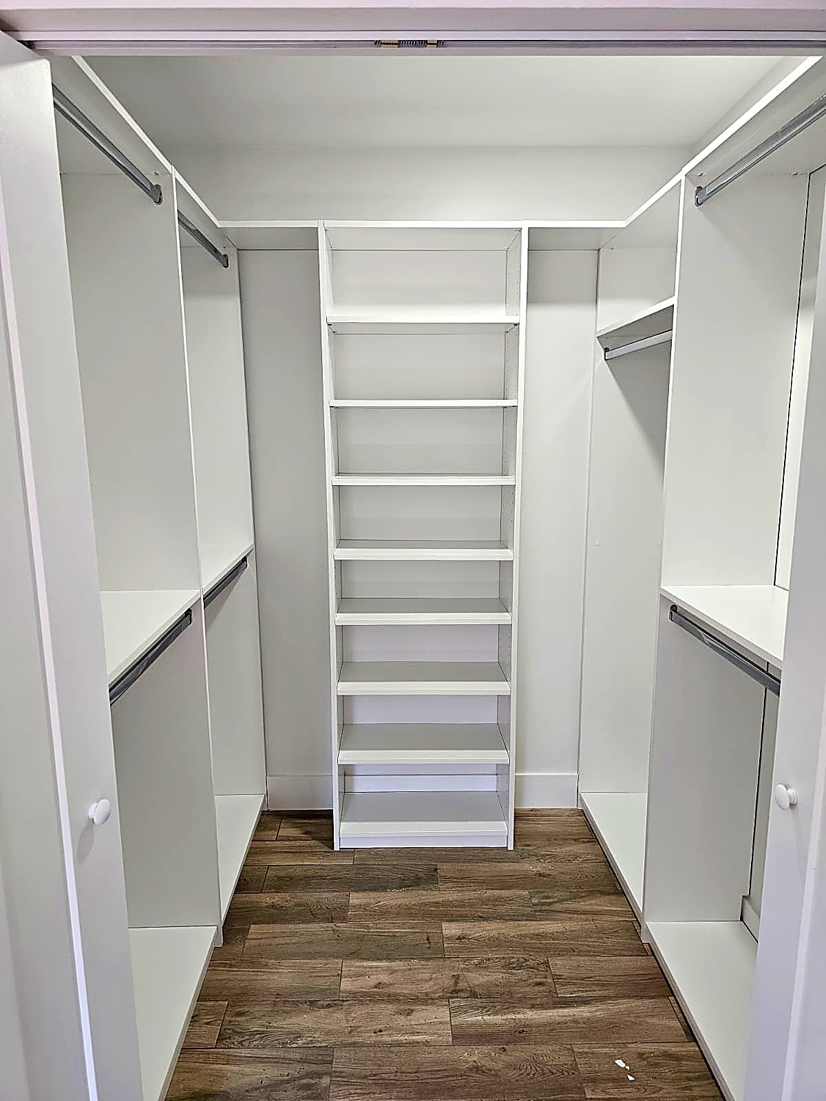 Custom walk-in closet system