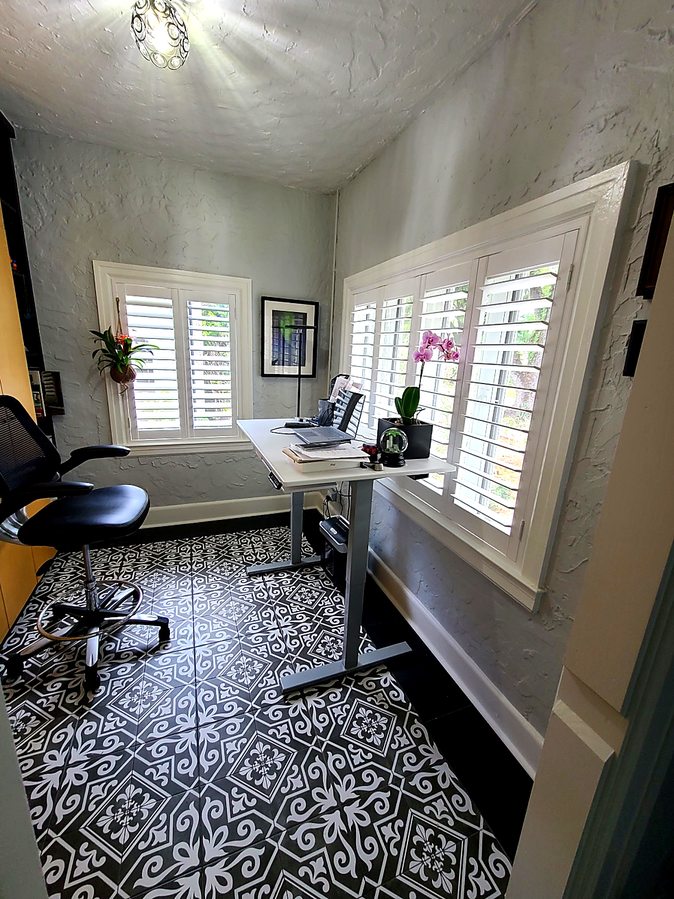 Plantation shutters home office